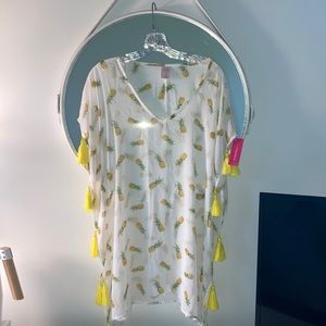 NWT Pinapple tassel swim coverup
